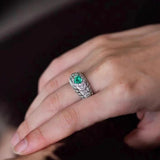 Vintage Heart - Shaped Emerald and Diamond Ring - floysun