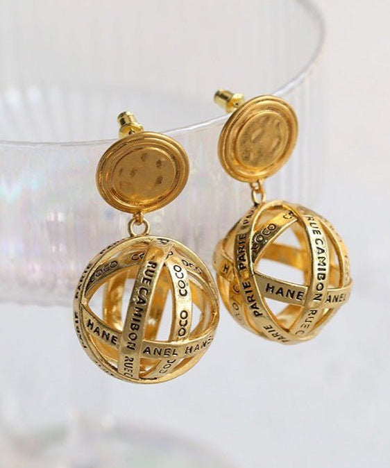 Vintage Hollow Ball Drop Earrings - floysun