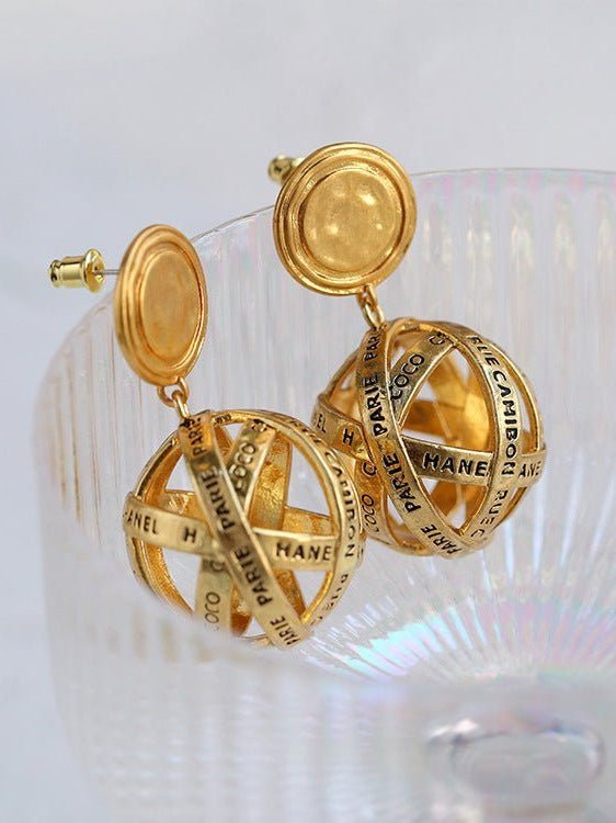 Vintage Hollow Ball Drop Earrings - floysun