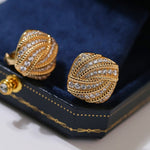 Vintage - Inspired Square Twist Diamond Stud Earrings - floysun