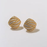 Vintage - Inspired Square Twist Diamond Stud Earrings - floysun