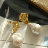 Vintage Lava Baroque Pearl Drop Earrings - floysun