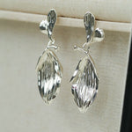 Vintage Long Textured Leaf Drop Earrings - floysun