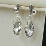 Vintage Long Textured Leaf Drop Earrings - floysun