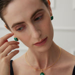 Vintage Malachite Pendant Necklace - floysun