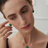 Vintage Malachite Pendant Necklace - floysun