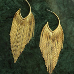 Vintage Matte Gold Wheat Tassel Earrings - floysun