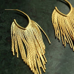 Vintage Matte Gold Wheat Tassel Earrings - floysun