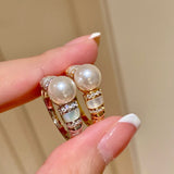 Vintage Mother - of - Pearl Pearl Elegance Pavé Ring - floysun