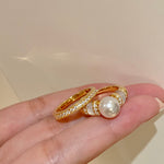 Vintage Mother - of - Pearl Pearl Elegance Pavé Ring - floysun