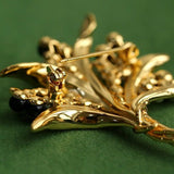 Vintage Pastoral Wheat Ear Black Oynx Pearl Brooch - floysun