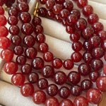 Vintage Red Onyx 12mm Round Beaded Necklace - floysun