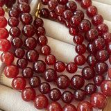 Vintage Red Onyx 12mm Round Beaded Necklace - floysun