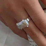 Vintage Square Baroque Pearl Open Ring - floysun