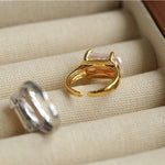 Vintage Square Baroque Pearl Open Ring - floysun