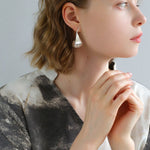 Vintage Striped Curled Leaf Drop Earrings - floysun