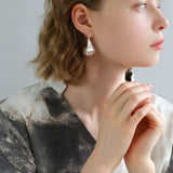 Vintage Striped Curled Leaf Drop Earrings - floysun