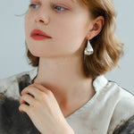 Vintage Striped Curled Leaf Drop Earrings - floysun