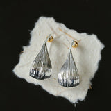 Vintage Striped Curled Leaf Drop Earrings - floysun