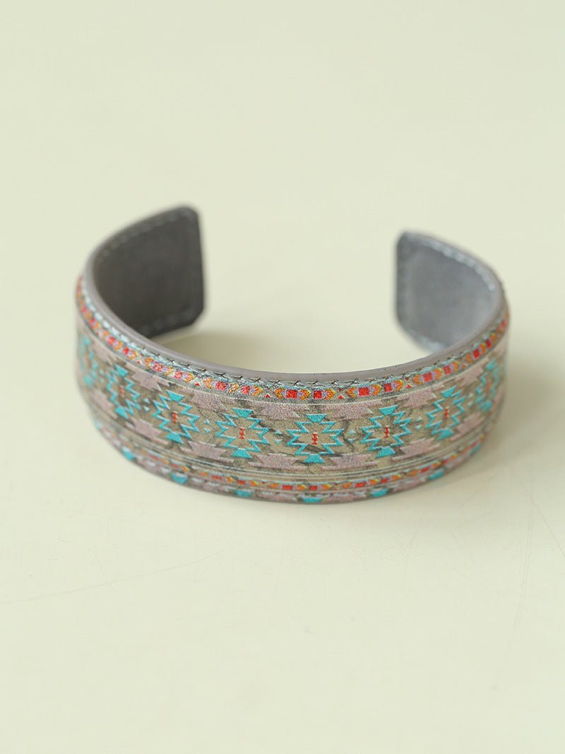 Vintage Wide Narrow Version Leather Statement Bracelet - floysun