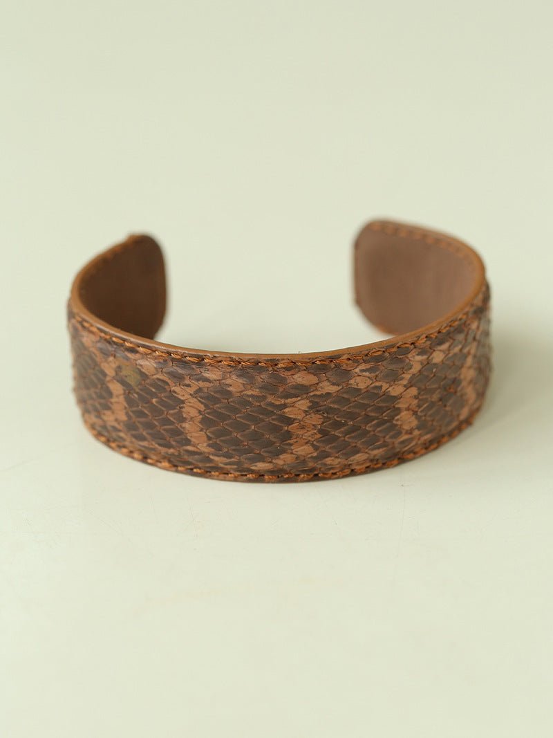 Vintage Wide Narrow Version Leather Statement Bracelet - floysun