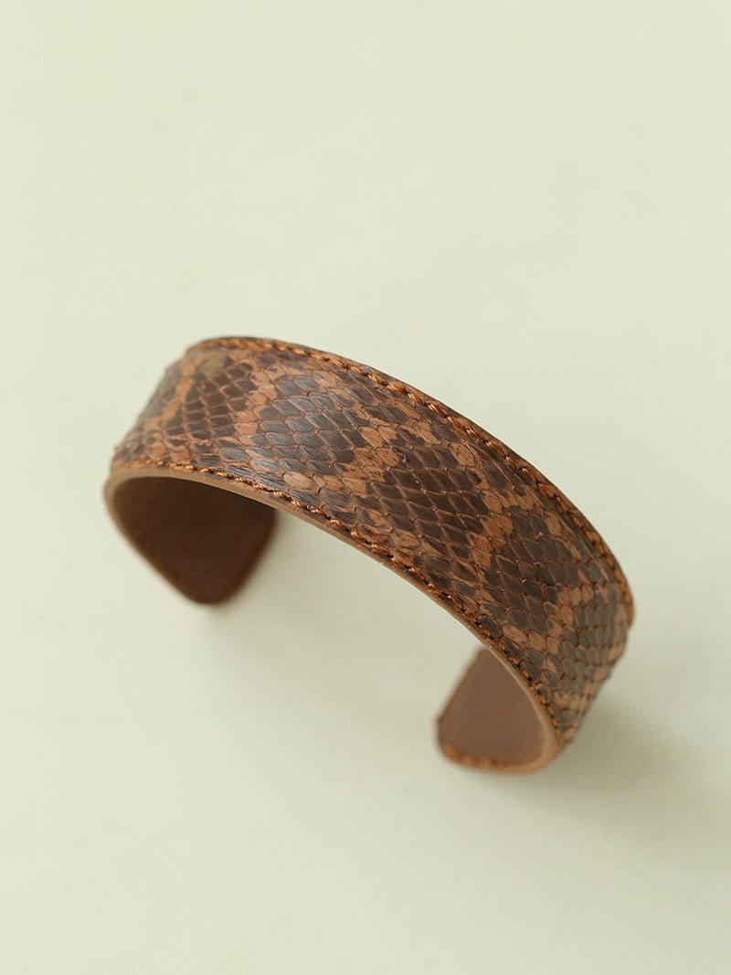 Vintage Wide Narrow Version Leather Statement Bracelet - floysun