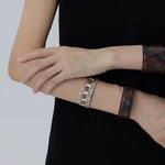 Vintage Wide Narrow Version Leather Statement Bracelet - floysun