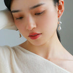 Water Droplet Paneled Ball Earrings - floysun