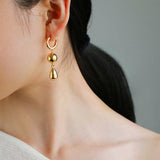 Water Droplet Paneled Ball Earrings - floysun