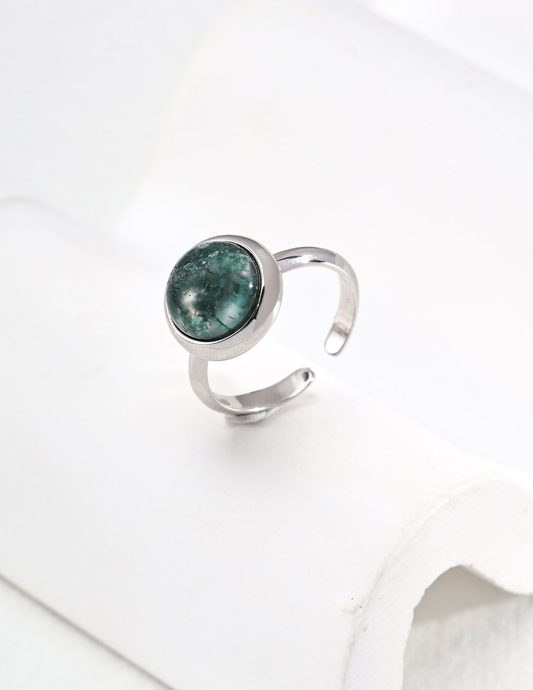 Water Grass Onyx Gemstone Open Ring - floysun