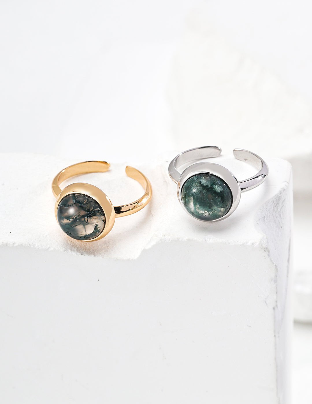 Water Grass Onyx Gemstone Open Ring - floysun