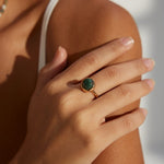 Water Grass Onyx Gemstone Open Ring - floysun