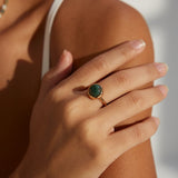 Water Grass Onyx Gemstone Open Ring - floysun