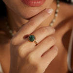 Water Grass Onyx Gemstone Open Ring - floysun