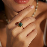 Water Grass Onyx Gemstone Open Ring - floysun