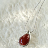 Waterdrop White Onyx Red Onyx Long Pendant Necklace - floysun