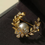 Wheat Spike Gray Mabe Pearl Brooch - floysun