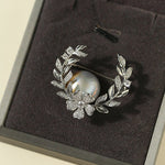 Wheat Spike Gray Mabe Pearl Brooch - floysun