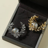 Wheat Spike Gray Mabe Pearl Brooch - floysun