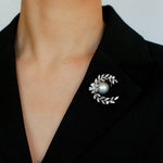 Wheat Spike Gray Mabe Pearl Brooch - floysun