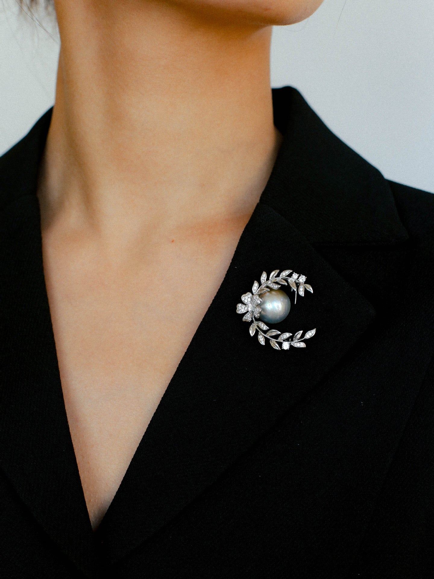 Wheat Spike Gray Mabe Pearl Brooch - floysun