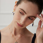 Whimsical Gemstone and Pearl Drop Earrings - floysun