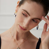 Whimsical Gemstone and Pearl Drop Earrings - floysun