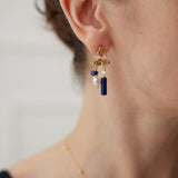 Whimsical Gemstone and Pearl Drop Earrings - floysun