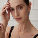 Whimsical Gemstone and Pearl Drop Earrings - floysun