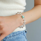 White Crystal Beaded Stretch Bracelet - floysun