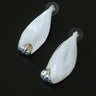 White Enamel Scroll Leaf Statement Earrings - floysun