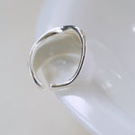 White Enamel Scroll Leaf Wide Open Ring - floysun