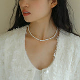 White Mother of Fritillary Pearl Necklace - floysun