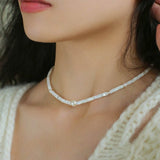 White Mother of Fritillary Pearl Necklace - floysun